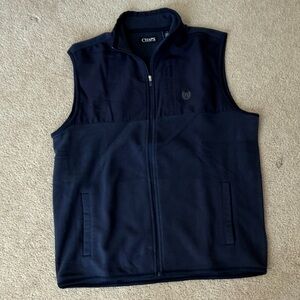 Chaps Navy Full-Zip Fleece Vest - Men's
